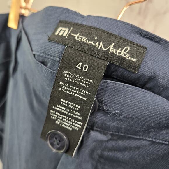 Travis Mathew Pants Men 40 Blue Straight Leg Performance Chino Golf Lightweight - Picture 3 of 12